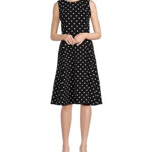 Black and White Polka Dot A-line dress (size 14)